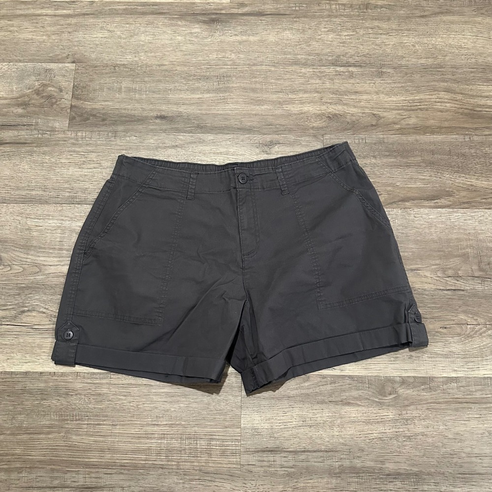 Sanctuary Womens 1X Cargo Utility Shorts Charcoal Grey Cuffed XH9029A32